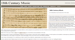 Desktop Screenshot of 18thcenturymusic.com